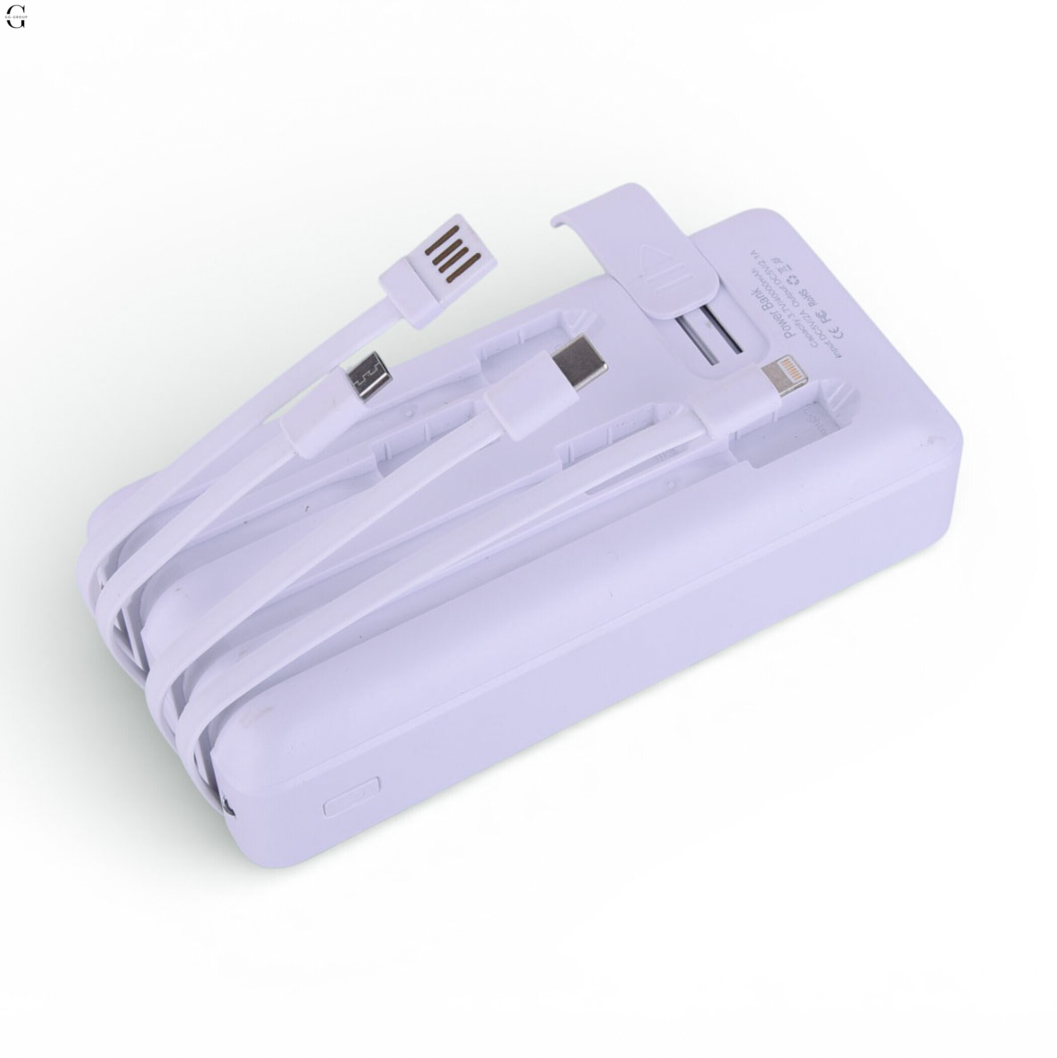 Power bank Повербанк40000 мА·рік з LED-дисплеєм та вбудованими кабелями Швидка зарядка 