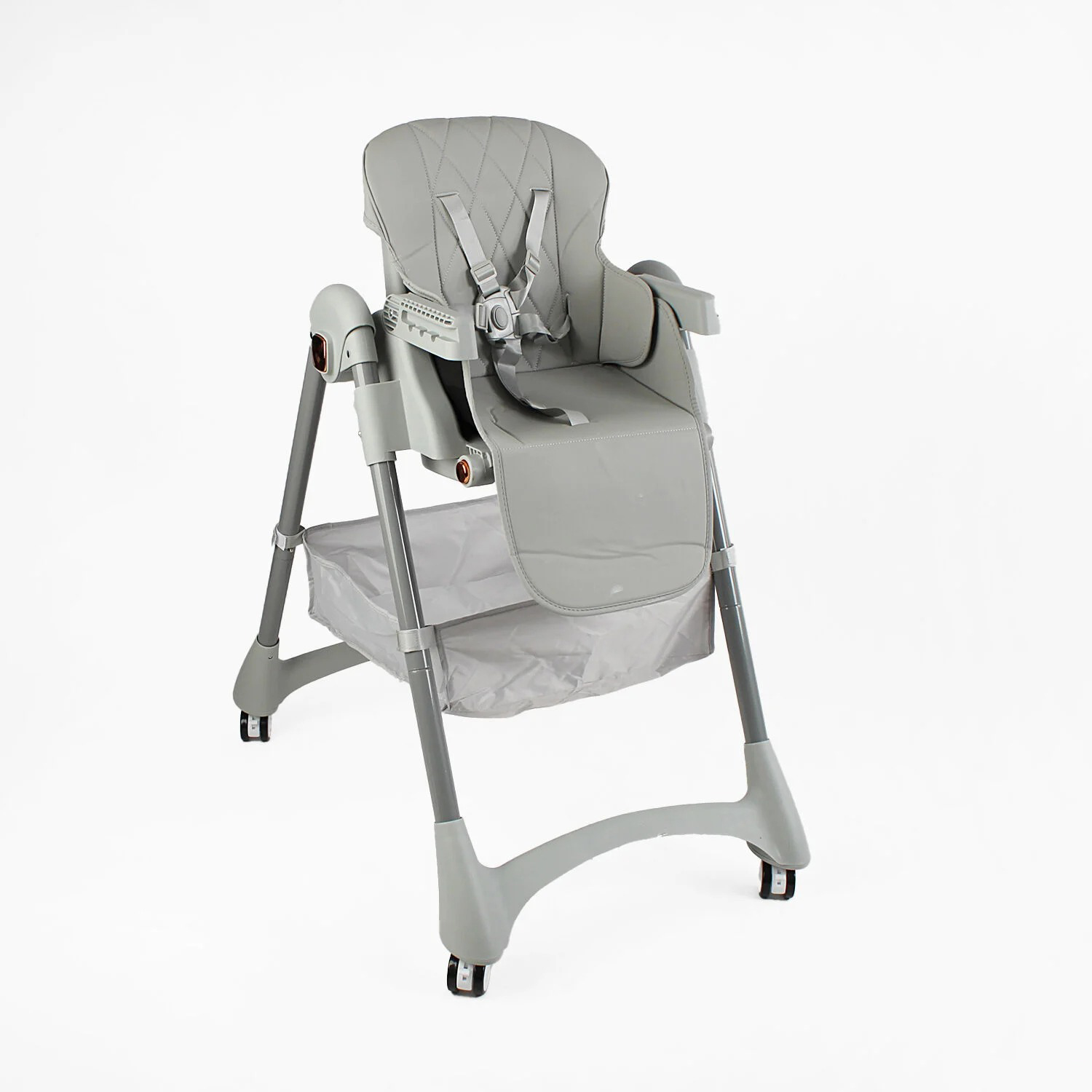 Стульчик для кормления Toti Т-69203 (1) мягкий чехол PU, 4 колеса, съемный столик, корзинка, в коробке
