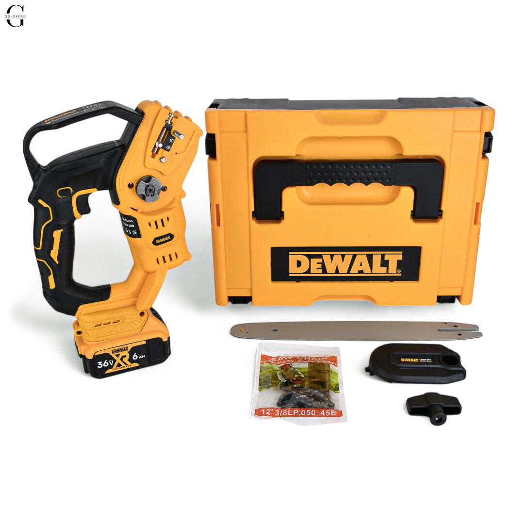 Акумуляторна ланцюгова пилка DeWALT 36V, 6.0 А·рік, безщіткова, кейс, шина 12 дюймів 