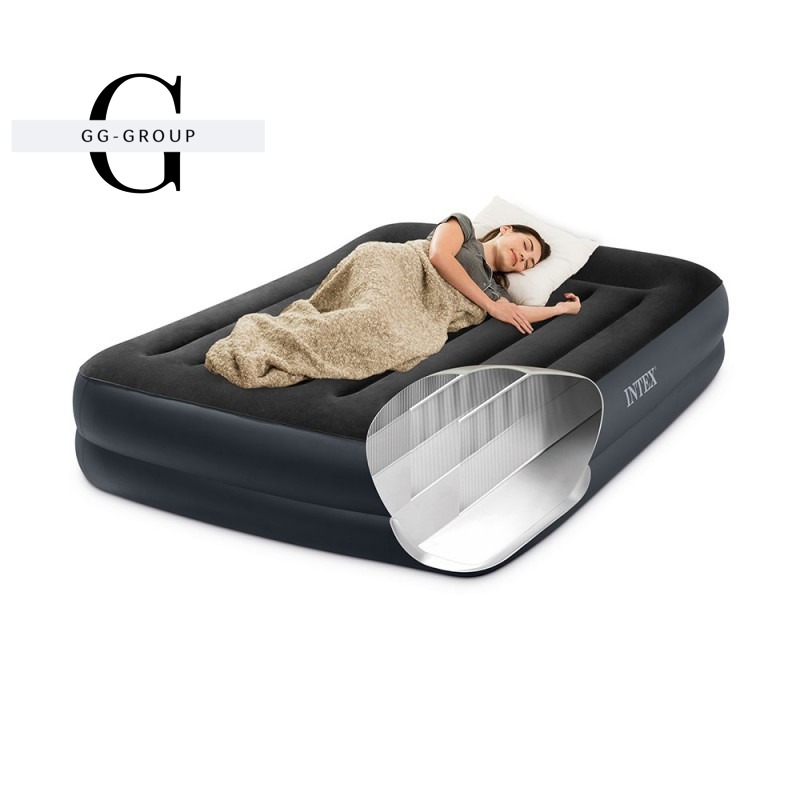 Intex Велюр матрац 64124 ND(2) 152х203х42см, вбудований електронасос, двоспальний