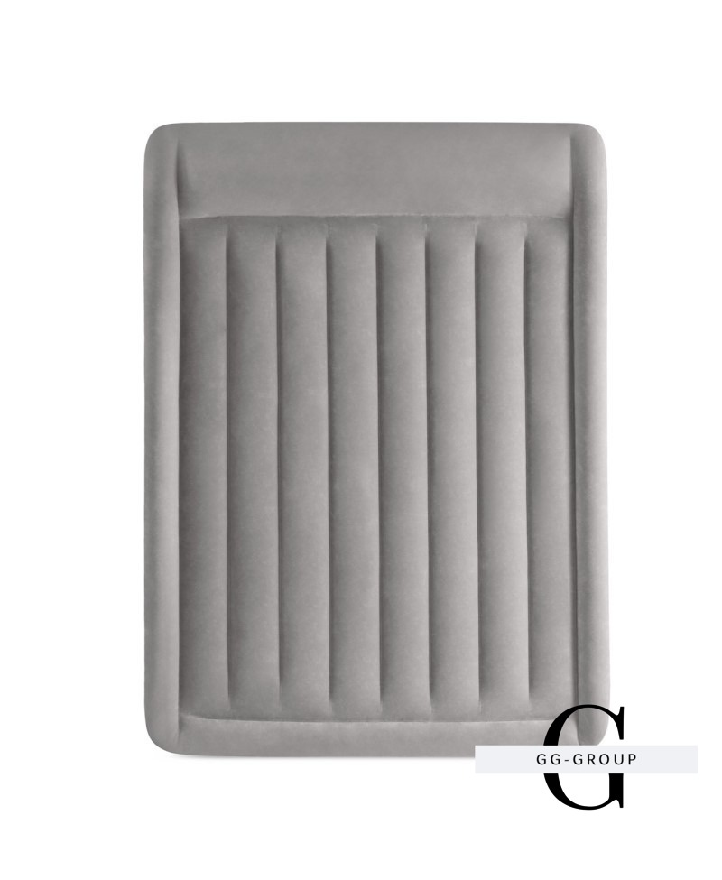Intex Велюр матрас 64136 ND (2) двуспальный с подголовником, со встроенным насосом, размер 203х152х42см