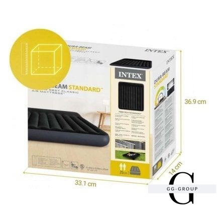 Intex Велюр Кровать 64144(2) с подголовником, размер 183x203x25 см