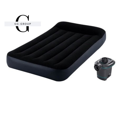 Intex Велюр матрас с подголовником 64146 ND(3) 99х191х25см, со встроенным насосом 220 V, одноместный, максимальная нагрузка 136кг
