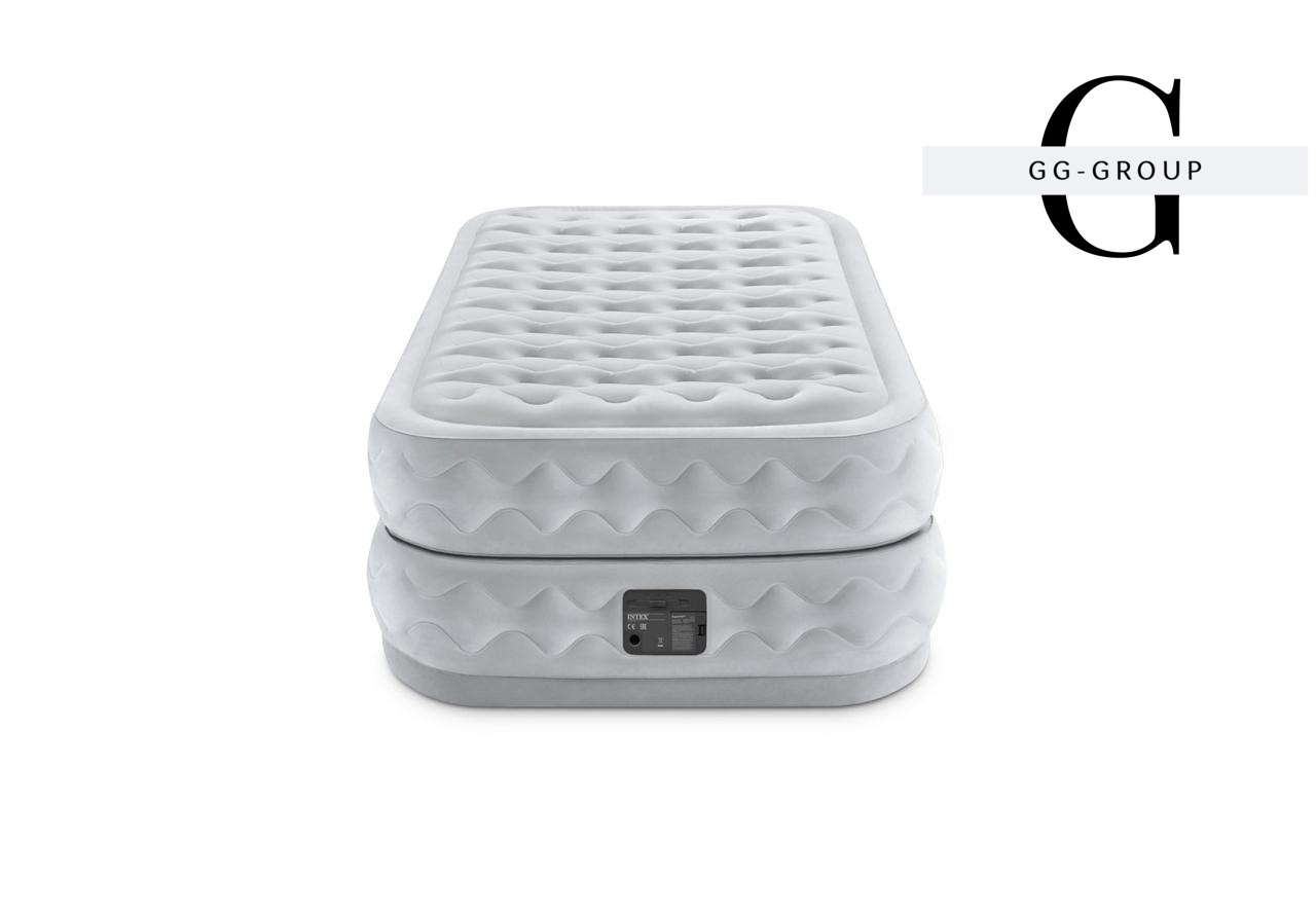 Intex Велюр матрас Twin 64488 ND(1) 99х191х51см, встроенный электронасос, подушка, одноместный