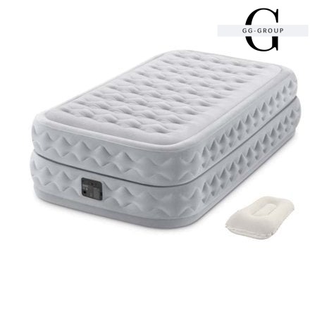 Intex Велюр матрас Twin 64488 ND(1) 99х191х51см, встроенный электронасос, подушка, одноместный