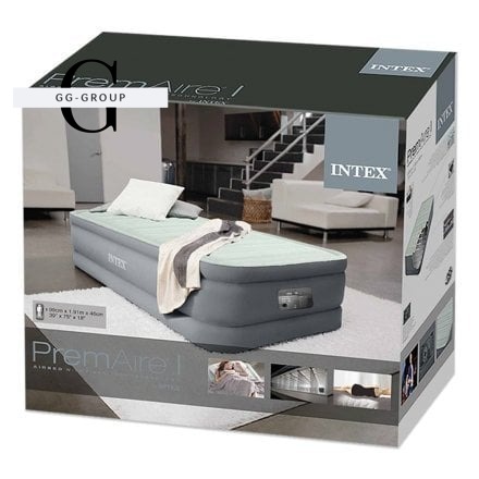 Intex Надувной матрас 64902 с флокированным покрытием, 191x99x46 см, погрузка до 135 кг
