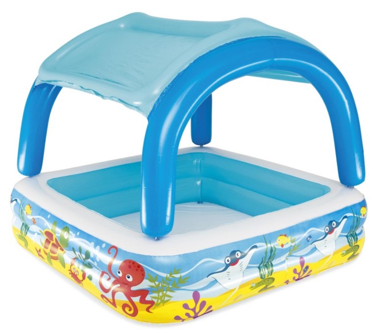 Детский бассейн с навесом BESTWAY 52192 265л, 140×140×24см, от 2 лет