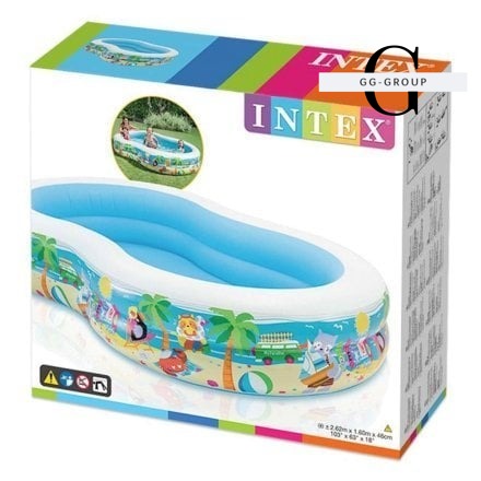 Intex Бассейн 56490 NP “Райская лагуна“ (3) овальный, 2 кольца, размером 262-160-46см, объем: 640 л при 80 наполнении, от 3-х лет