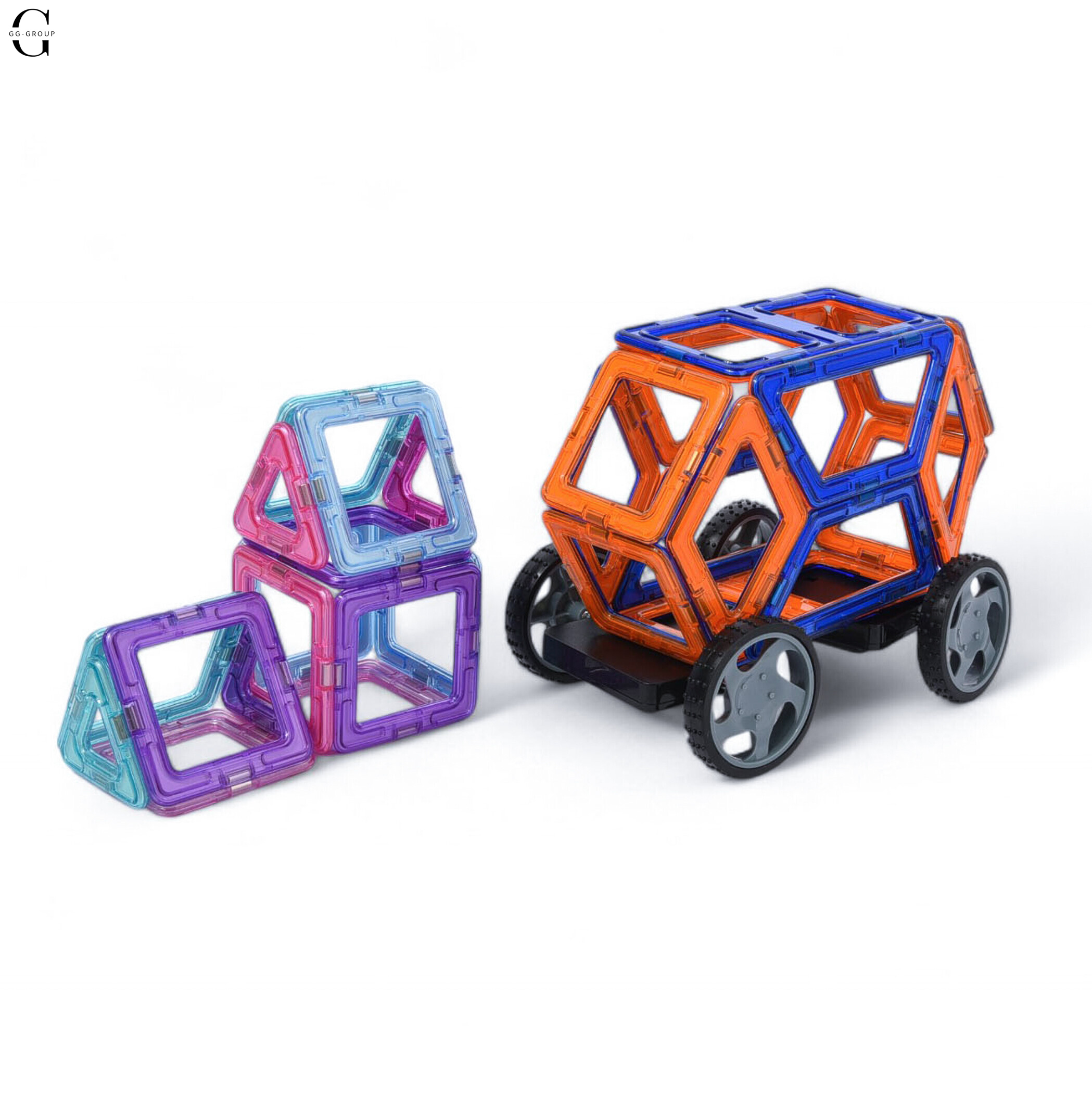 Магнітний конструктор Magical Magnet 74 деталі траспорт  Magnit/Magical/LIMO TOY