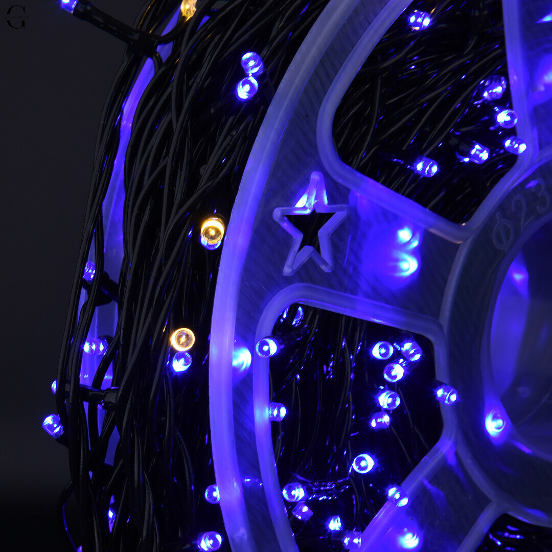 Гирлянда LED 50м 500 LED синяя, с контроллером, каждый 100-й белый диод