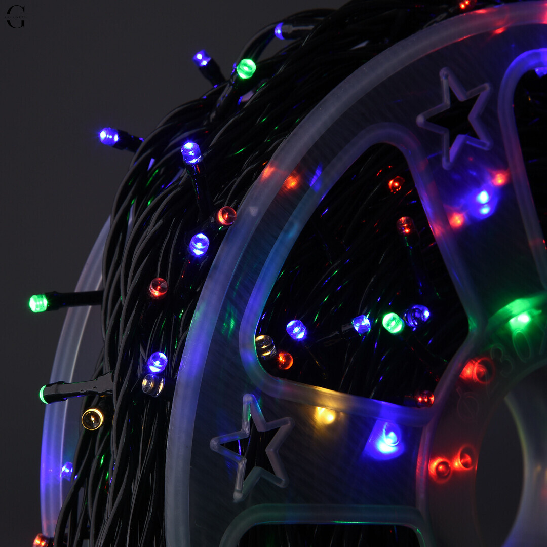 Гирлянда LED 50м 500 LED мультиколор, с контроллером, каждый 100-й белый диод