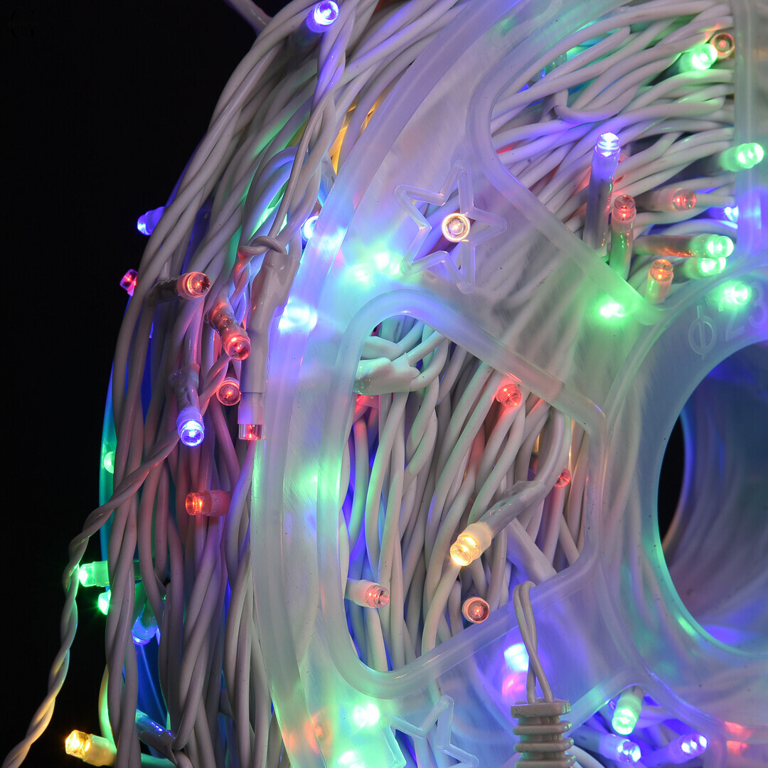 Гирлянда LED 50м 500 LED мультиколор, с контроллером, каждый 100-й белый диод