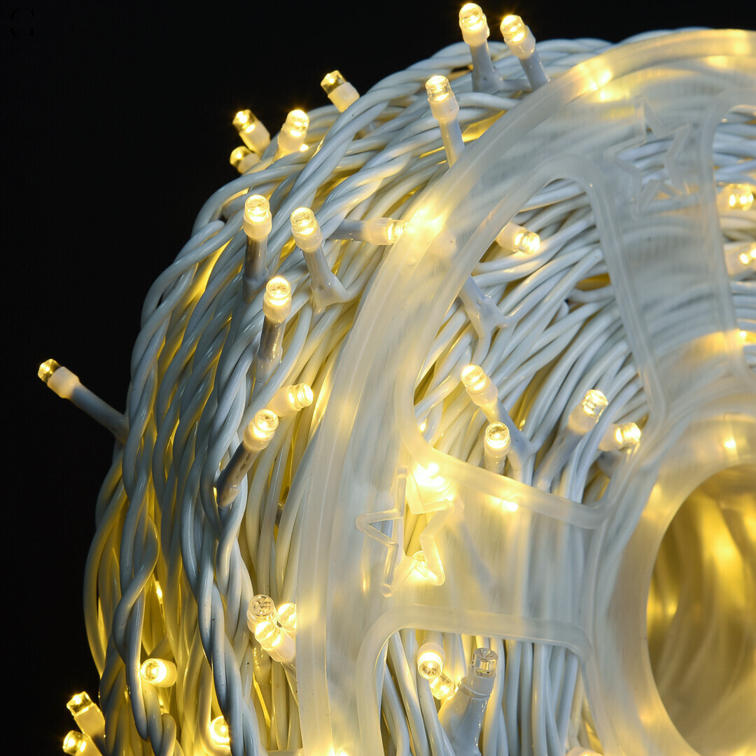 Гірлянда LED 50м 500 LED жовта, з контролером, кожен 100-й діод білий