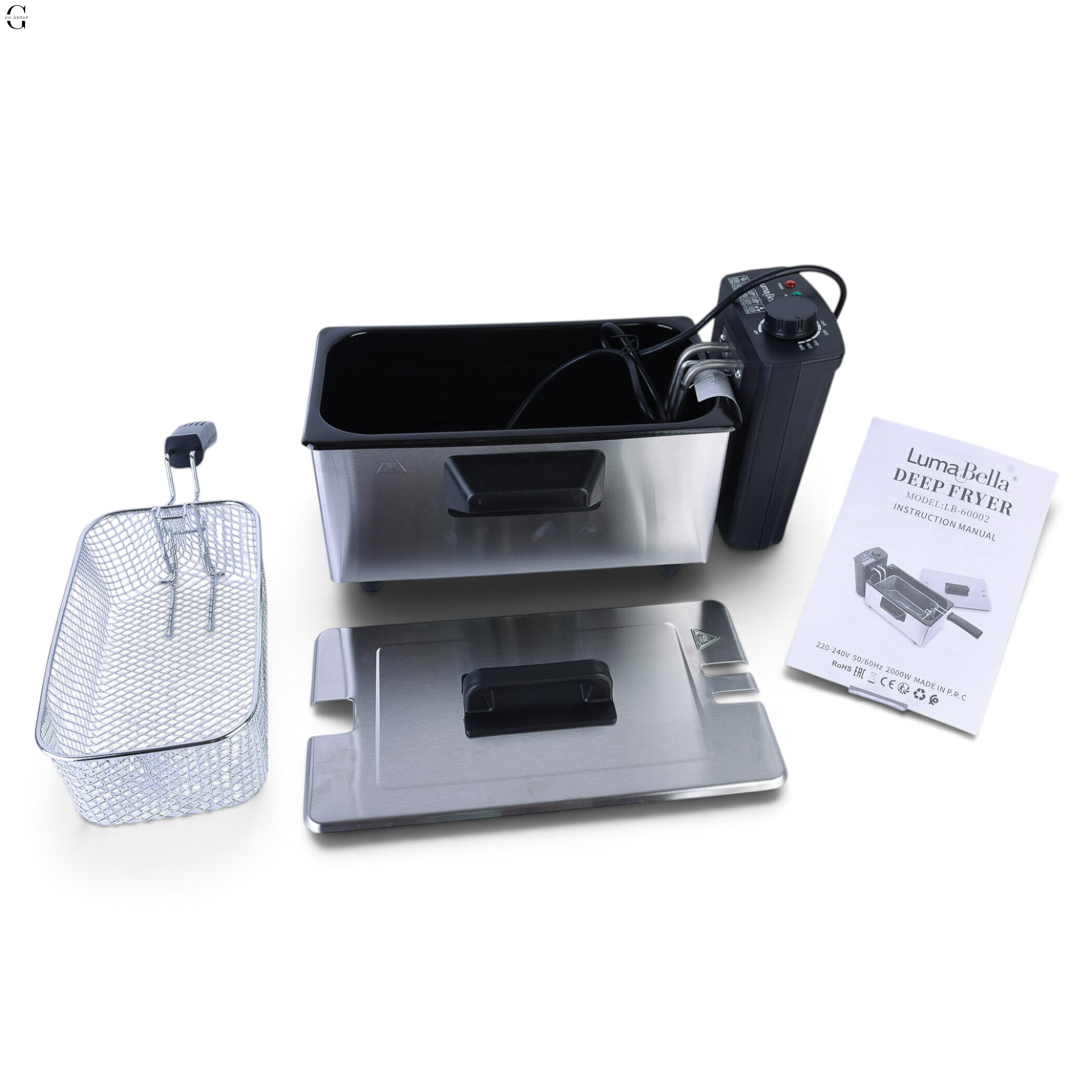 Электрическая фритюрница LumaBella LB-60002 3,5 л, 2000 Вт с регулировкой температуры, корзиной и крышкой