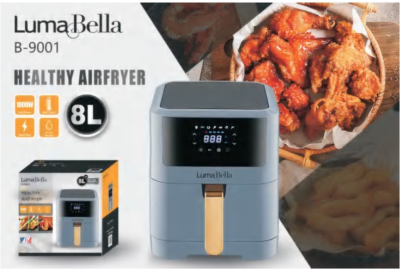 Аэрогриль-фритюрница Luma Bella B-9001 8 л, 1800 Вт, 8 программ, антипригарное покрытие
