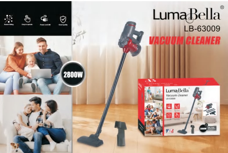 Ручний вертикальний пилосос LumaBella LB-63009 0.5 л, 2 швидкості, металевий корпус, шнур 4 м