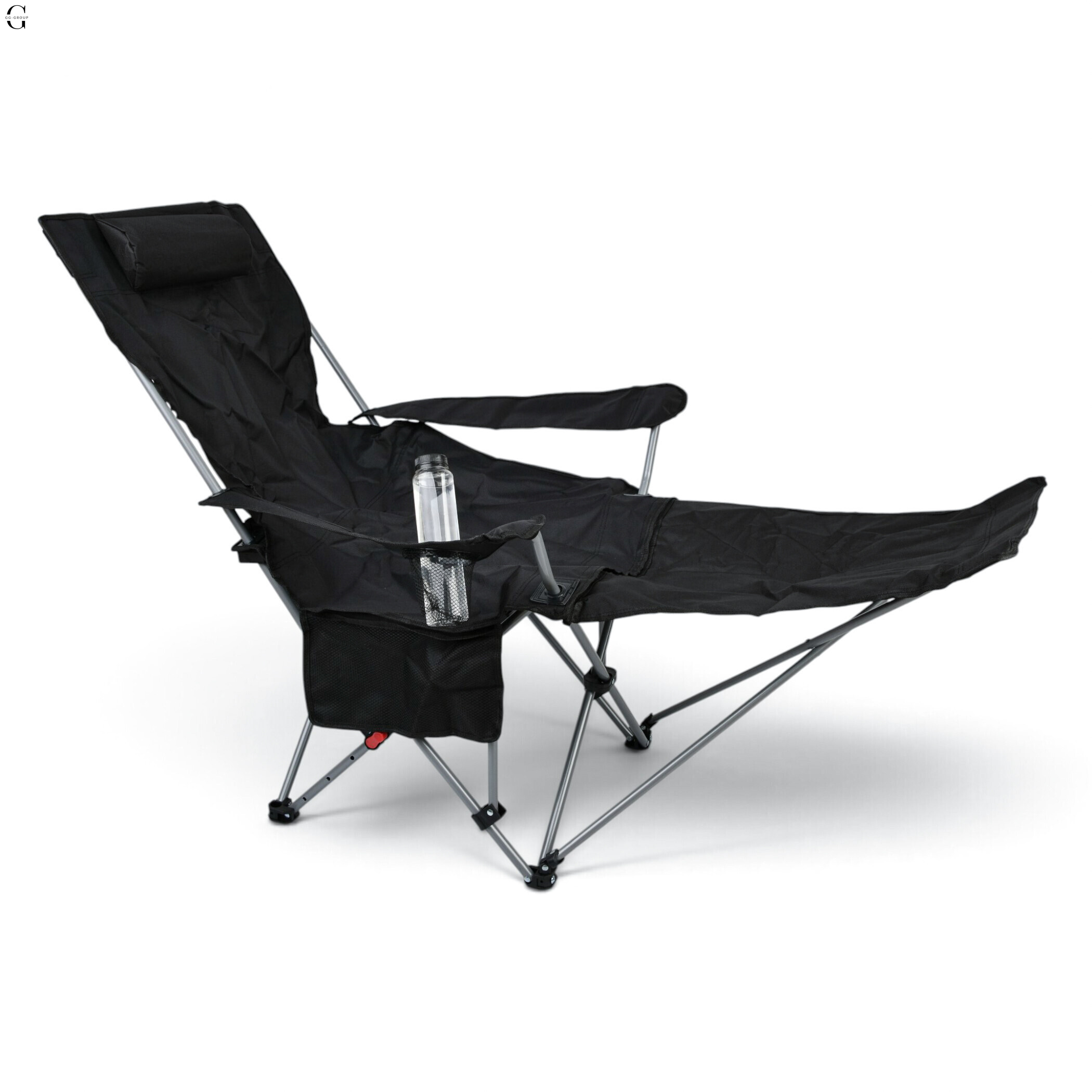 Сложное туристическое кресло-паук Compact Outdoor Chair 100 кг с черным чехлом.