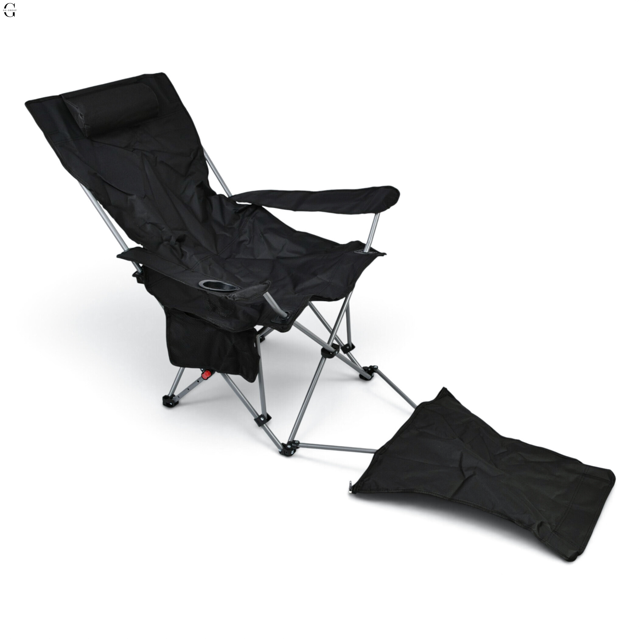 Сложное туристическое кресло-паук Compact Outdoor Chair 100 кг с черным чехлом.