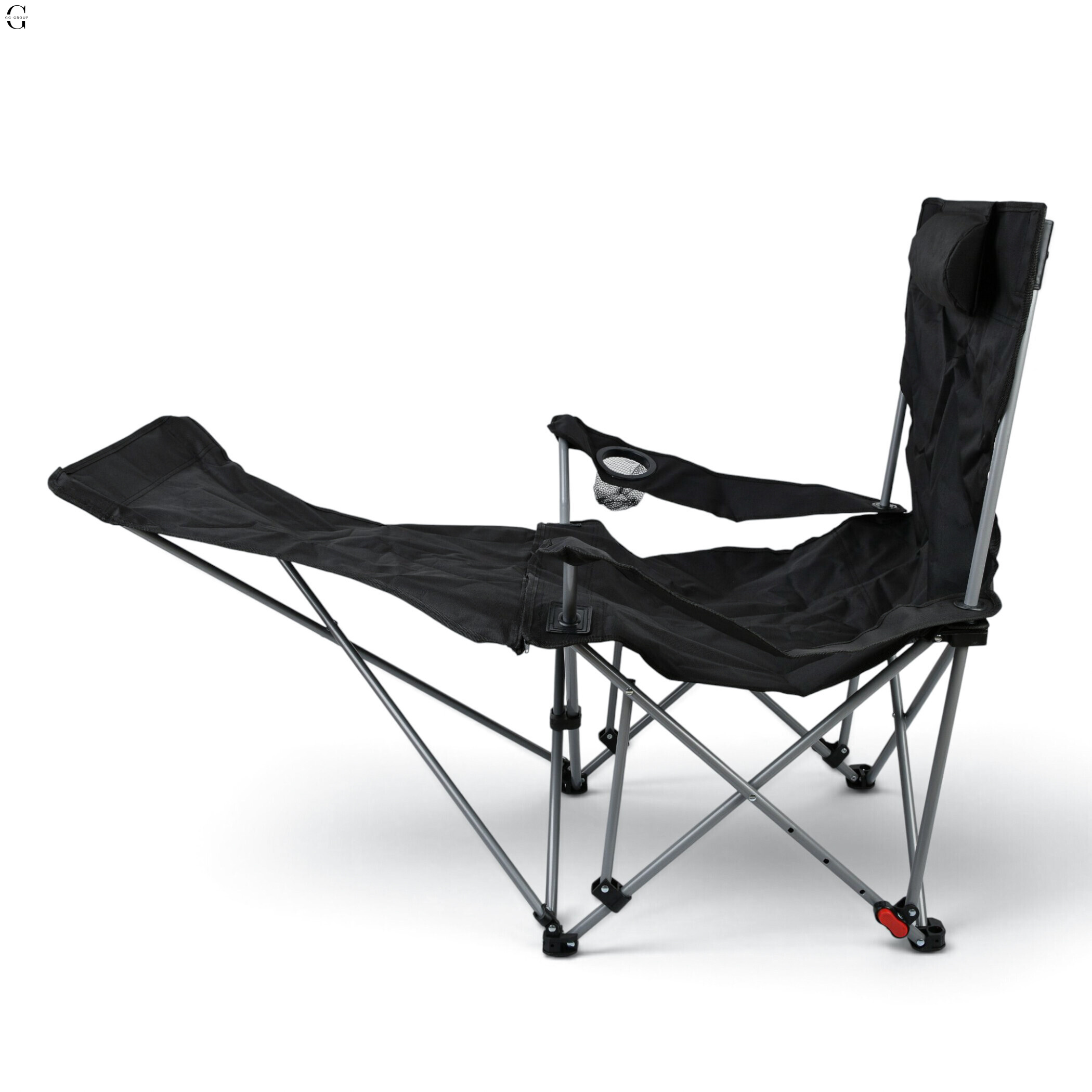 Сложное туристическое кресло-паук Compact Outdoor Chair 100 кг с черным чехлом.