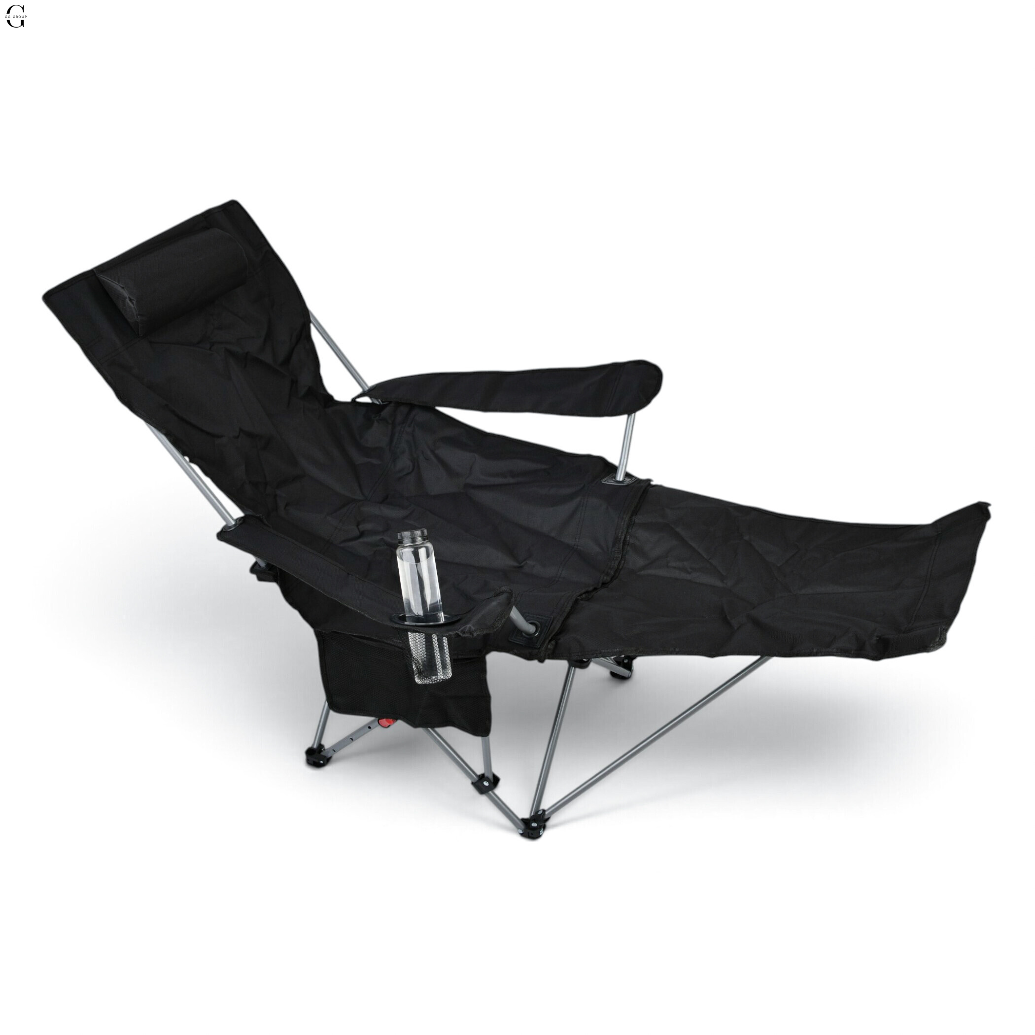 Сложное туристическое кресло-паук Compact Outdoor Chair 100 кг с черным чехлом.