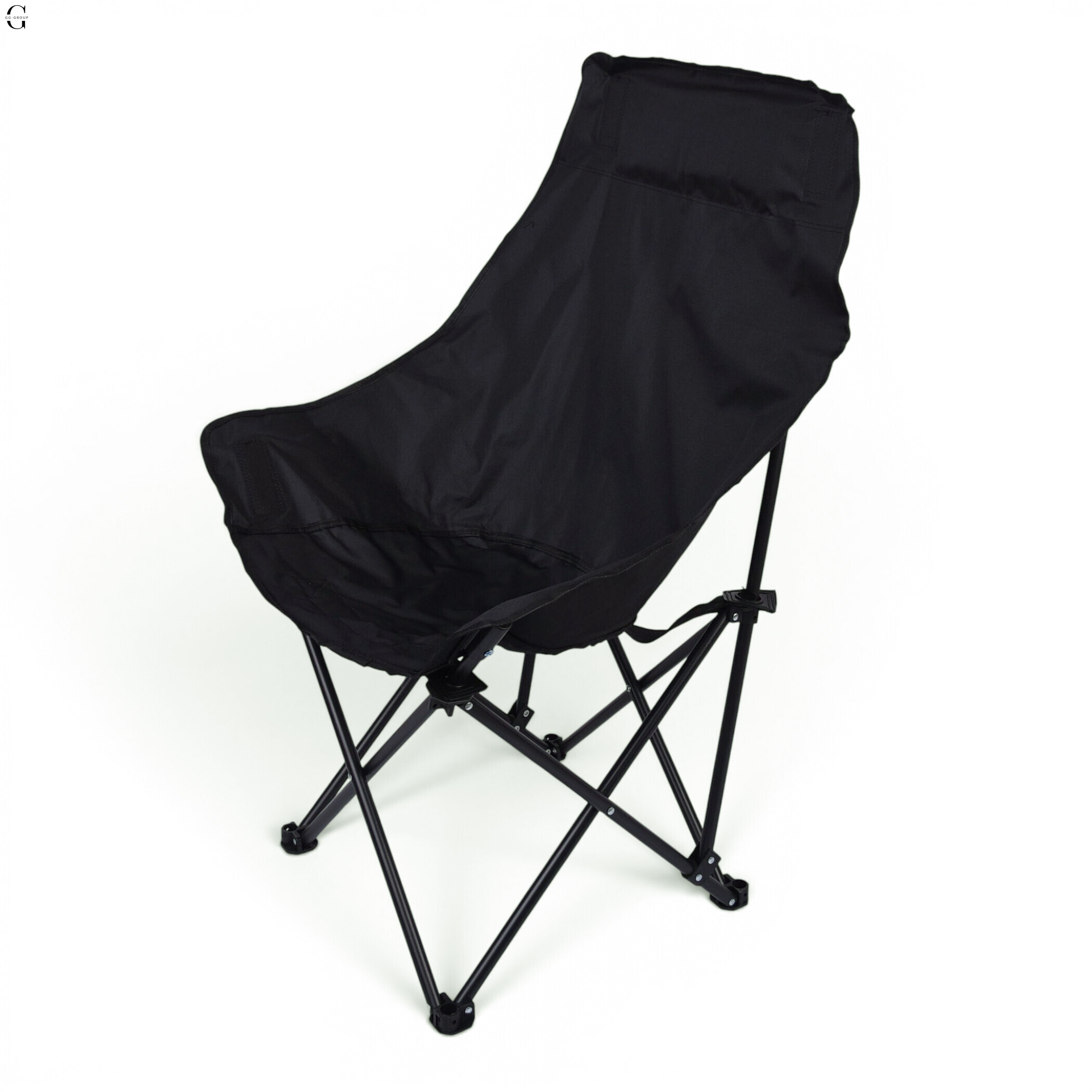 Сложное туристическое кресло-паук Compact Outdoor Chair 100 кг с черным чехлом.