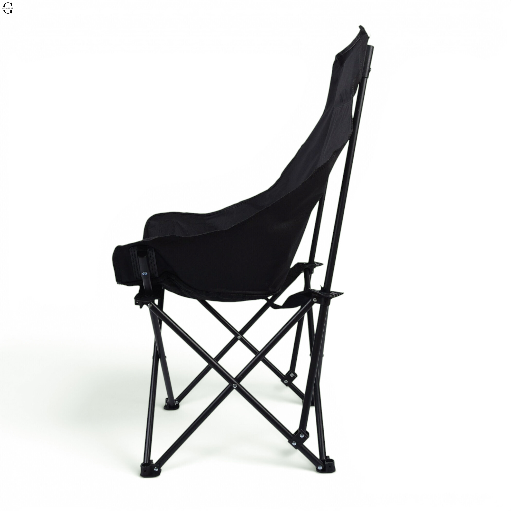 Сложное туристическое кресло-паук Compact Outdoor Chair 100 кг с черным чехлом.