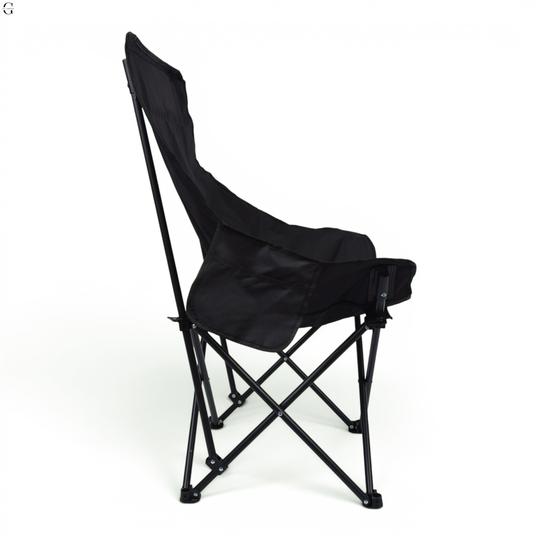 Сложное туристическое кресло-паук Compact Outdoor Chair 100 кг с черным чехлом.