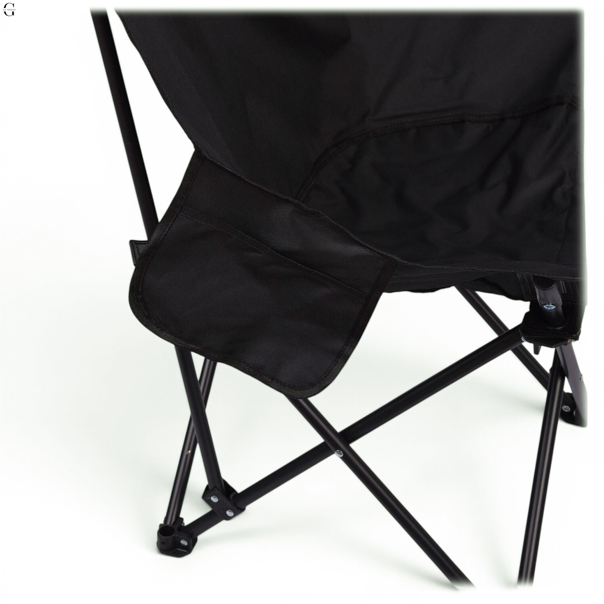 Сложное туристическое кресло-паук Compact Outdoor Chair 100 кг с черным чехлом.