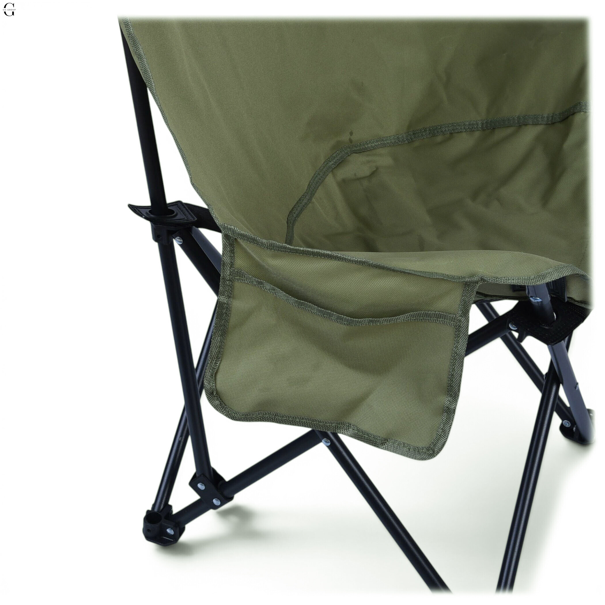 Сложное туристическое кресло-паук Compact Outdoor Chair 100 кг с черным чехлом.