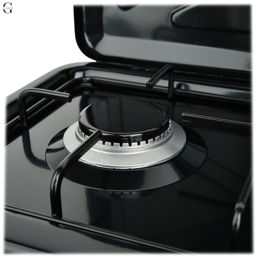 Плита газова настільна YUCEL O-200-LPG-black, 2 конфорки, емаль, з кришкою, ТУРЦІЯ