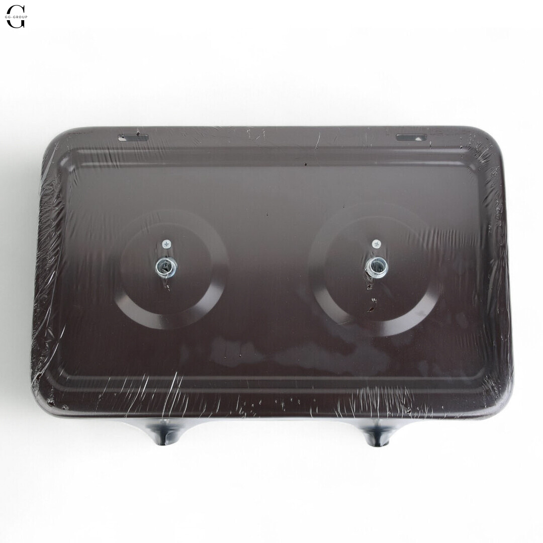 Плита газовая настольная YUCEL O-200-LPG-black, 2 конфорки, эмаль, с крышкой, ТУРЦИЯ