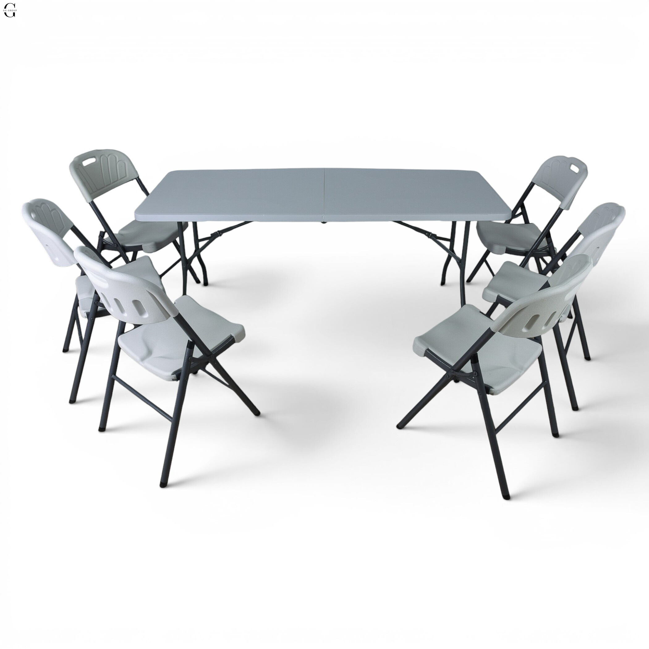 Кемпинговый комплект Travel Table Set – сложный стол HDPE 180 см и 6 туристических кресел