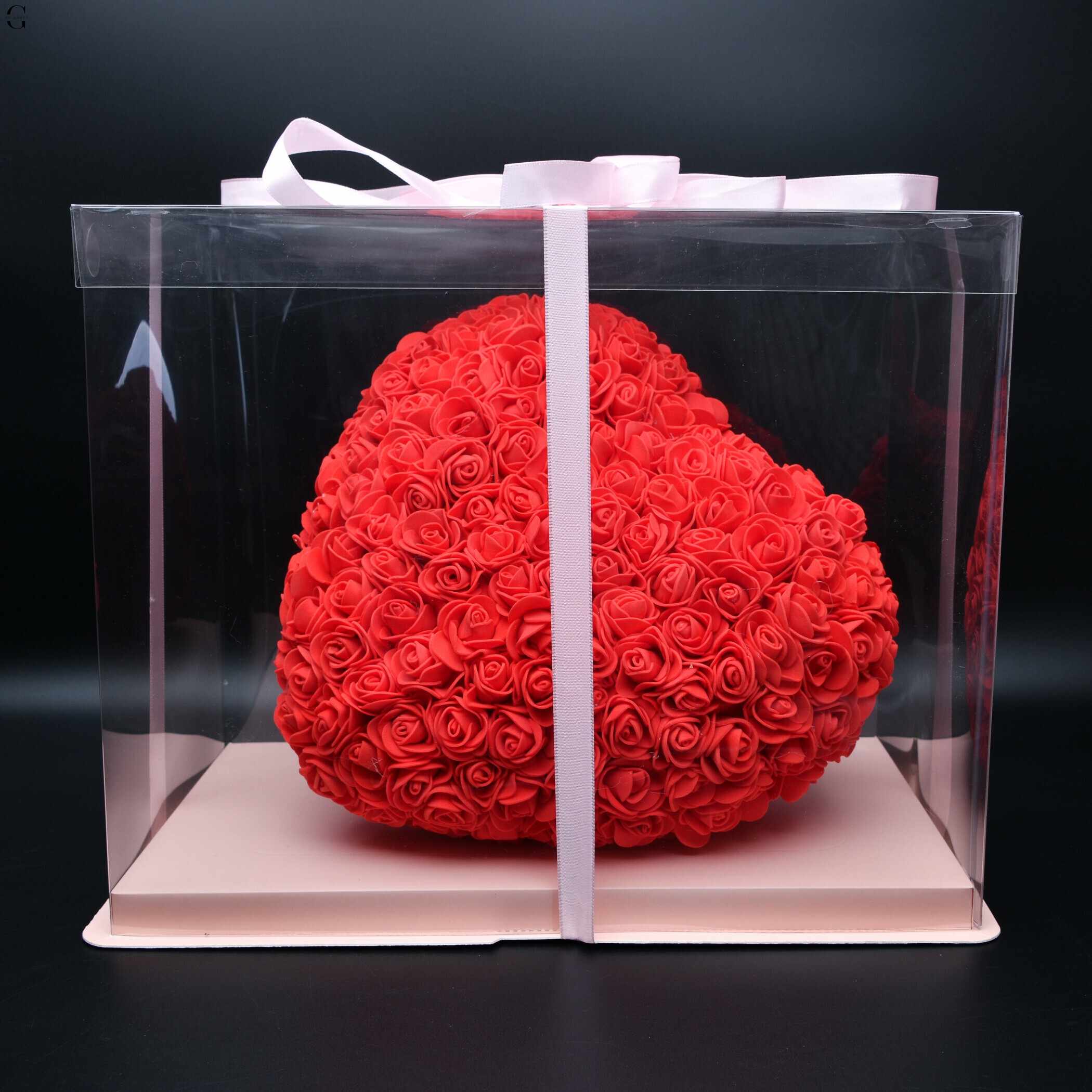 Подарок Сердце из роз KR-20 28×25×13 см – декоративная композиция из 3D роз