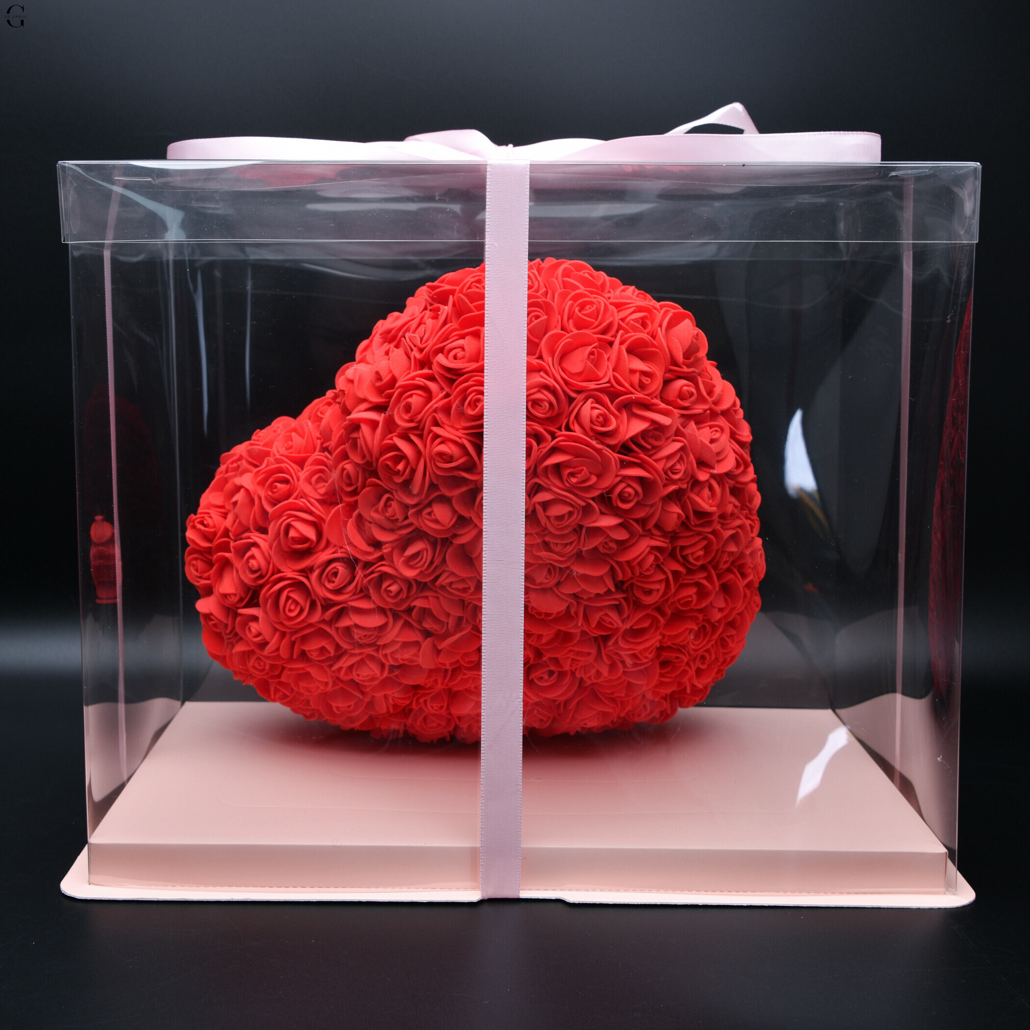 Подарок Сердце из роз KR-20 28×25×13 см – декоративная композиция из 3D роз