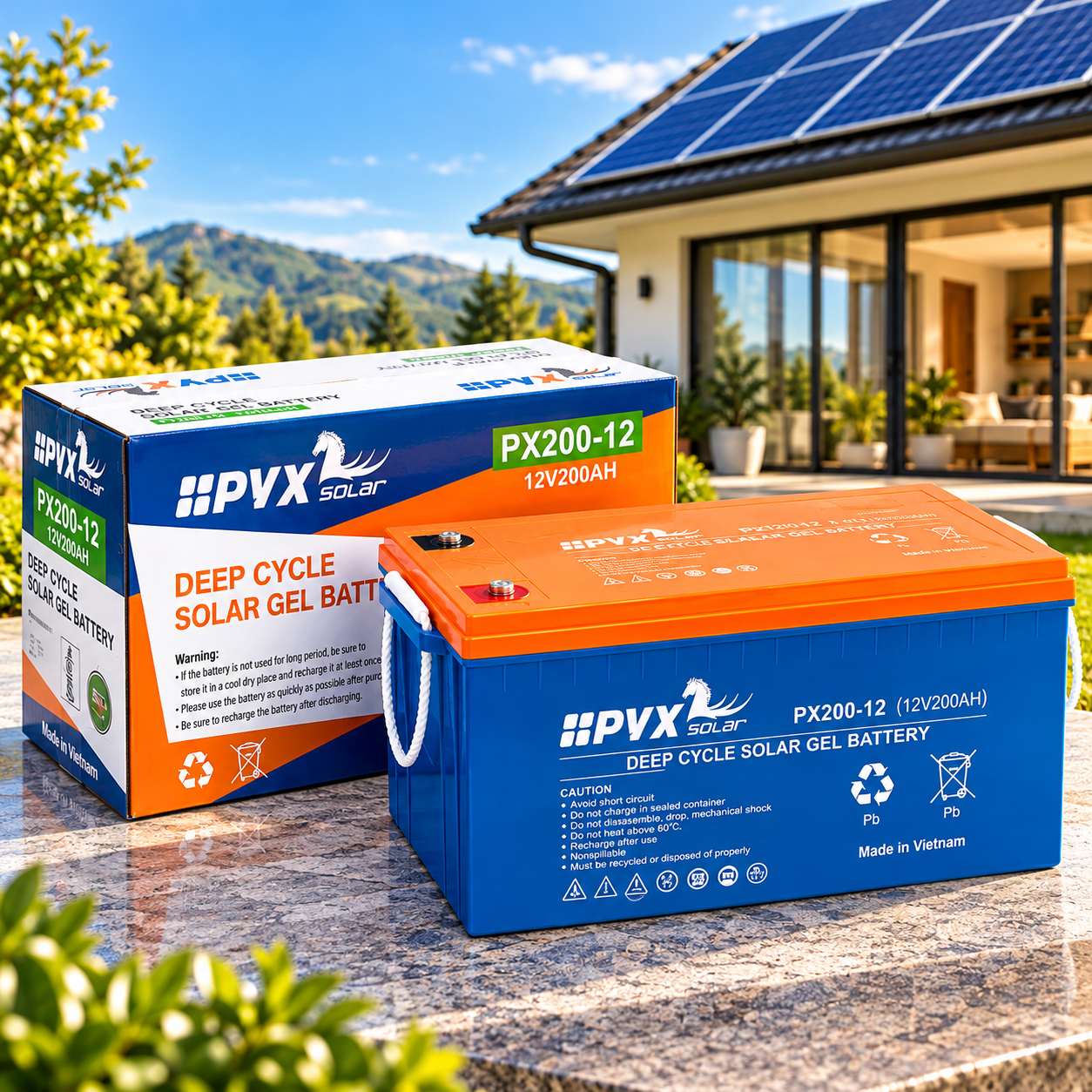 Гелевый аккумулятор PVX Solar PX200-12 200Ah 12V для инверторов и автономного электропитания