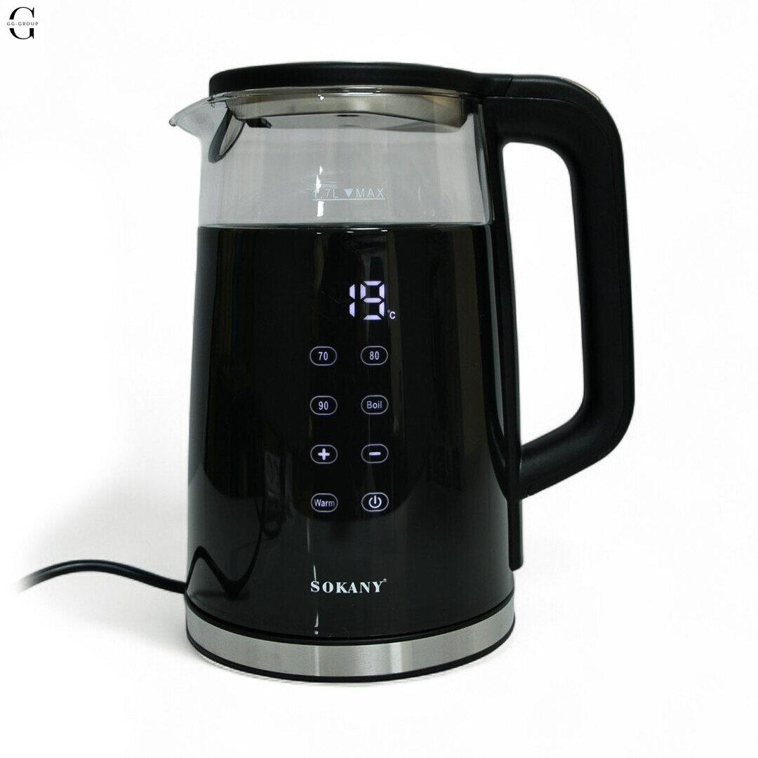 Скляний електрочайник Sokany SK-09050 з підтримкою температури