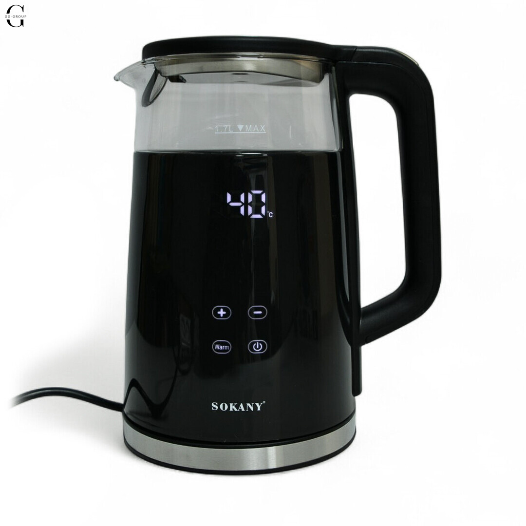 Скляний електрочайник Sokany SK-09050 з підтримкою температури