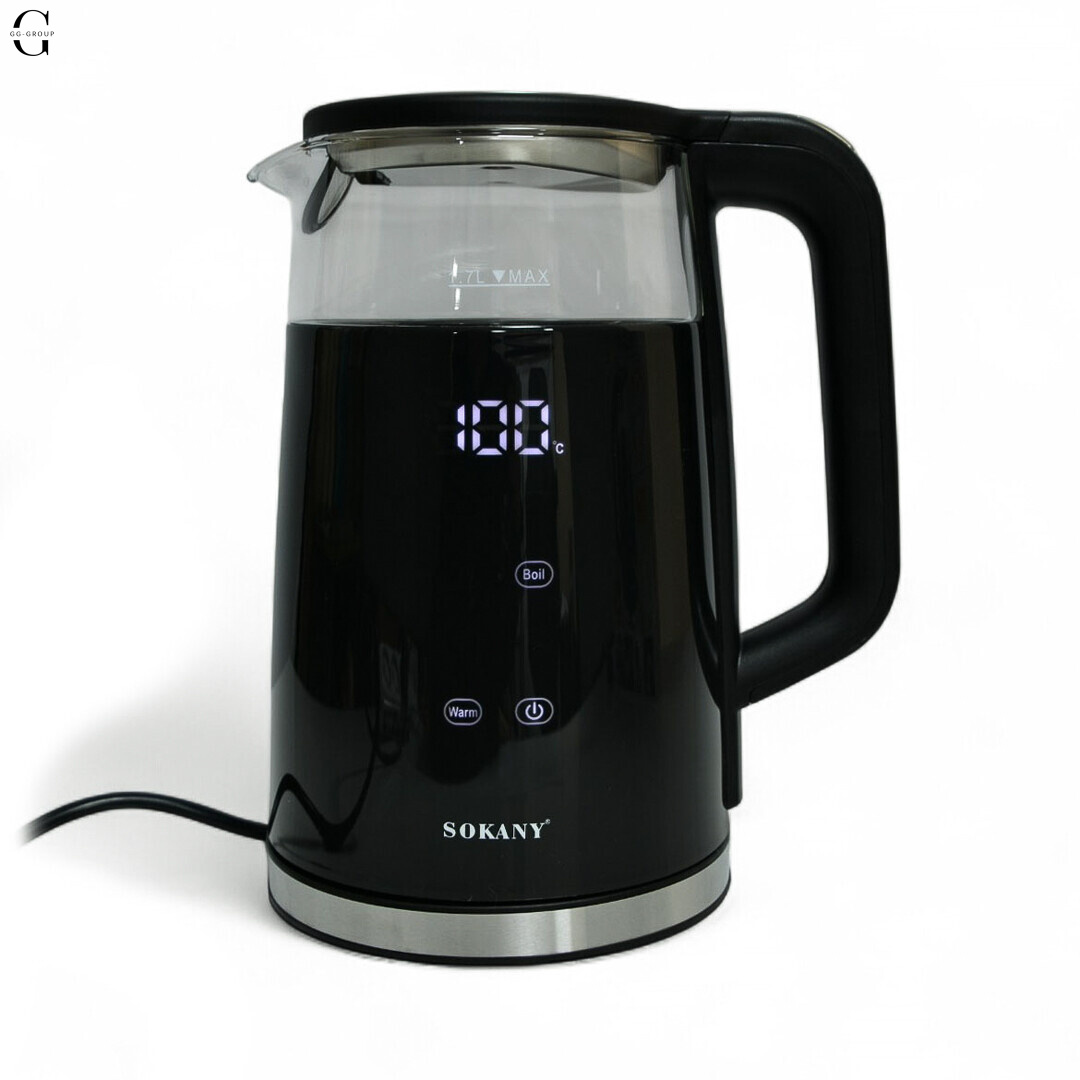Скляний електрочайник Sokany SK-09050 з підтримкою температури
