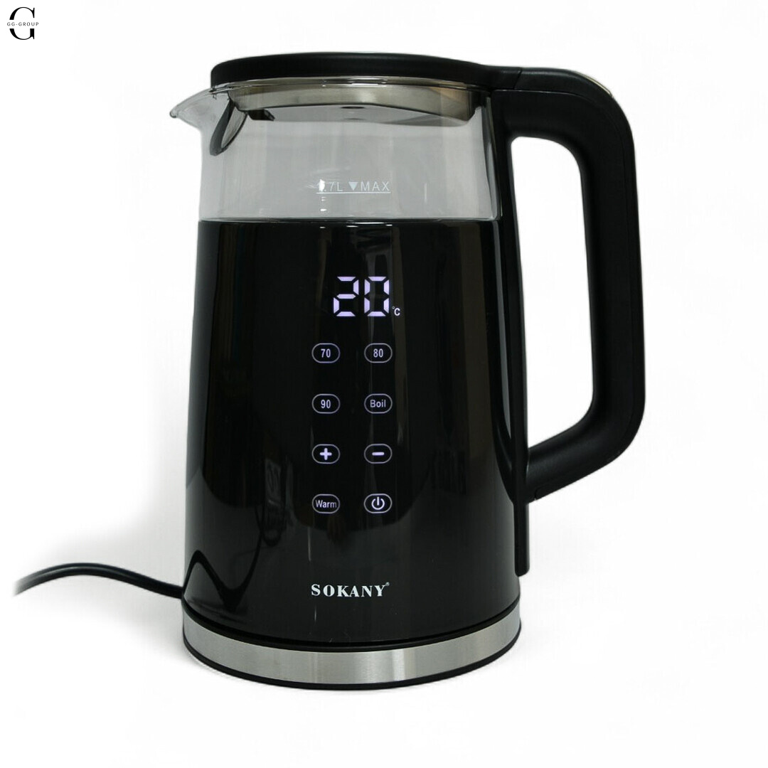 Скляний електрочайник Sokany SK-09050 з підтримкою температури