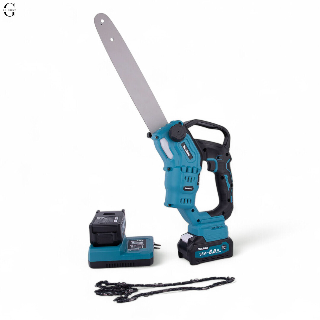 Акумуляторна ланцюгова пилка MAKITA 36V, 6.0 А·рік, безщіткова, кейс, шина 12 дюймів 