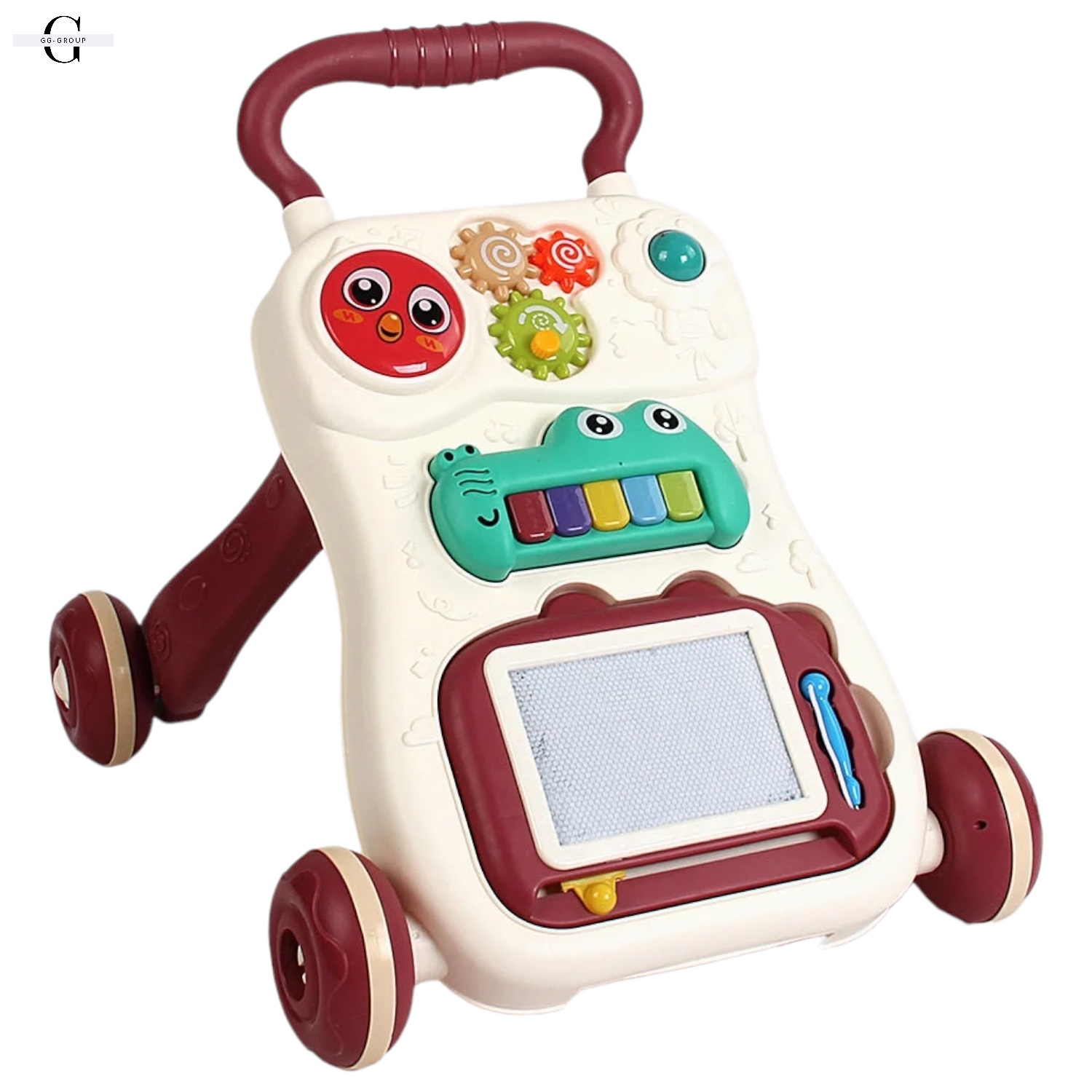 Ходунки-каталка BabyWalker 3 в 1: пианино, шестеренки, доска для рисования.