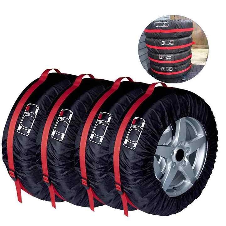 Комплект чохлів для коліс Red "L" 4 шт, для шин R18-R20, водонепроникні, з ручками