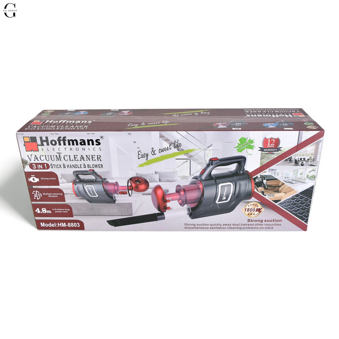 Вакуумний пилосос 3в1 Hoffmans HM-8803, 1800W, циклонний контейнер 0.8 л, фільтр HE9, 15 кПа