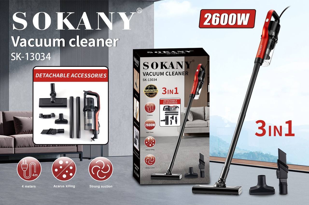 Вертикальний пилосос SOKANY SK-13034 2600W – 3 в 1 багатофункціональний