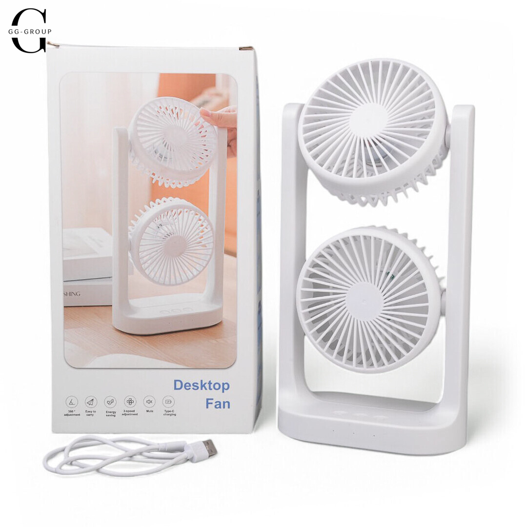 Настольный вентилятор GT-280, питание от сети / Power Bank, компактный.