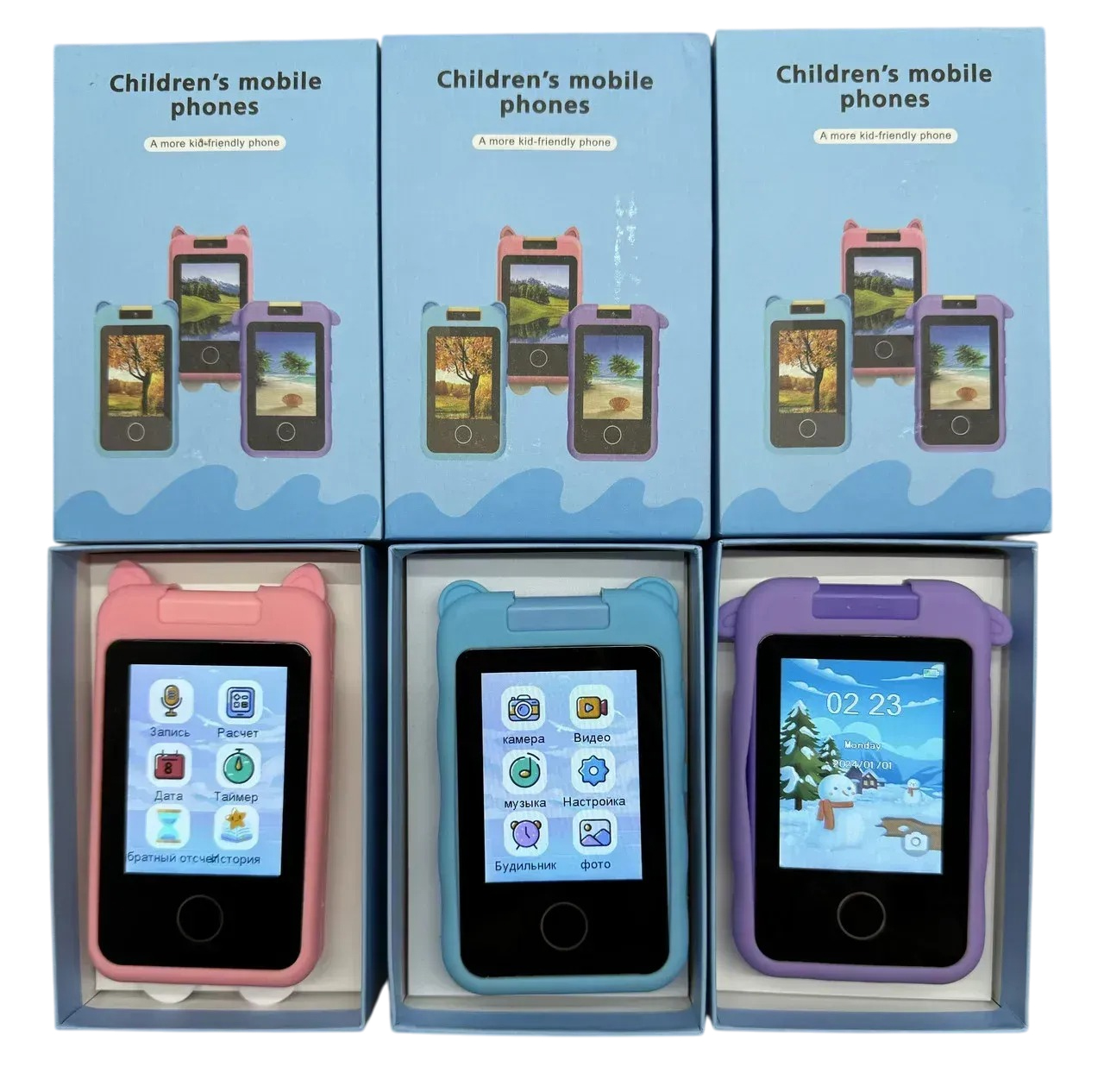 Детский Интерактивный детский смартфон 2.8" с сенсорным экраном, камерой и обучающими играми
