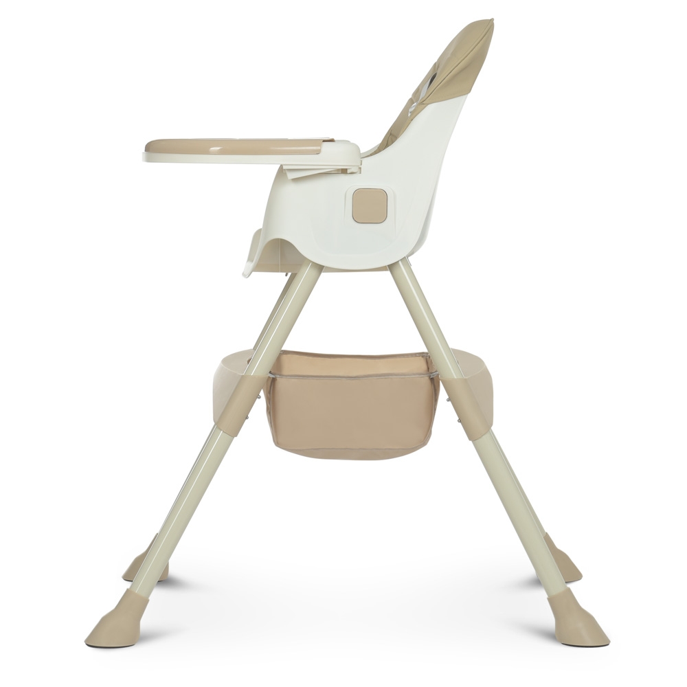 Стульчик для кормления M 4136-2 Beige, складной, экокожа, 5-точечные ремни, столик, корзина