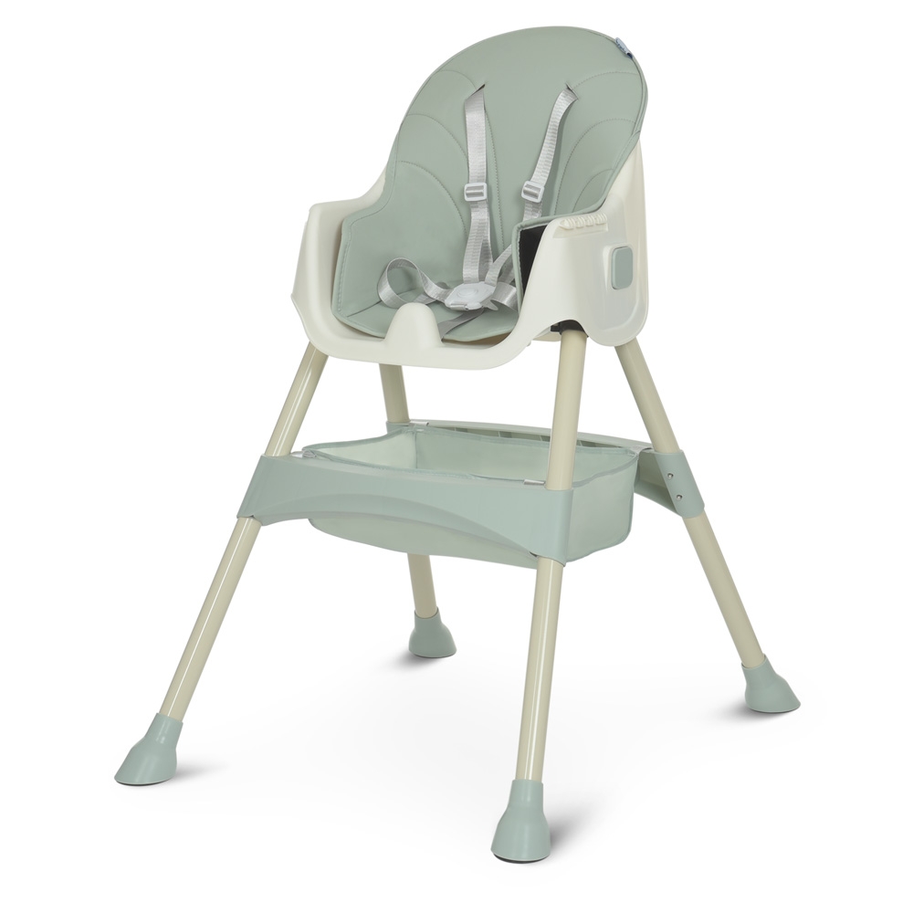 Детский стульчик для кормления M 4136-2 Olive, складной, экокожа, 5-точечные ремни безопасности.