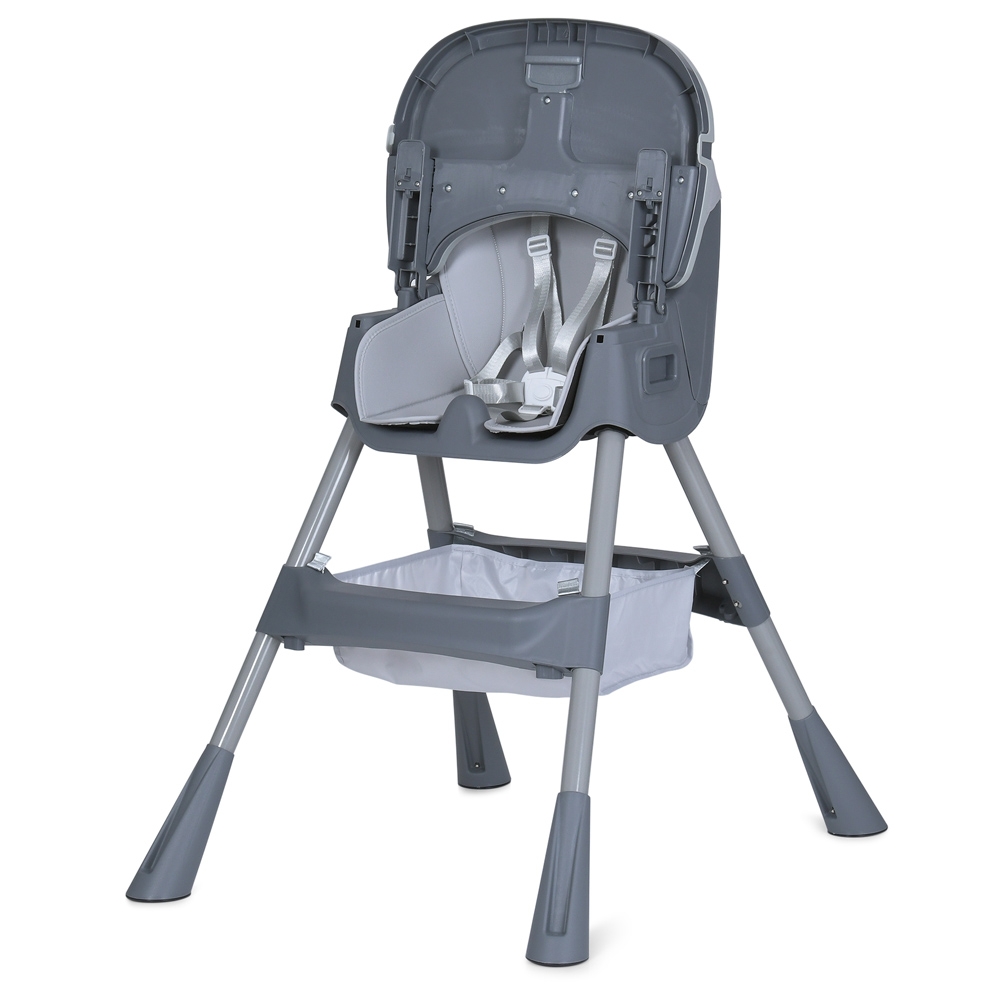 Стульчик для кормления BAMBI M 5722 Gray, регулируемый, съемный столик, 5-точечный ремень, колеса, экокожа