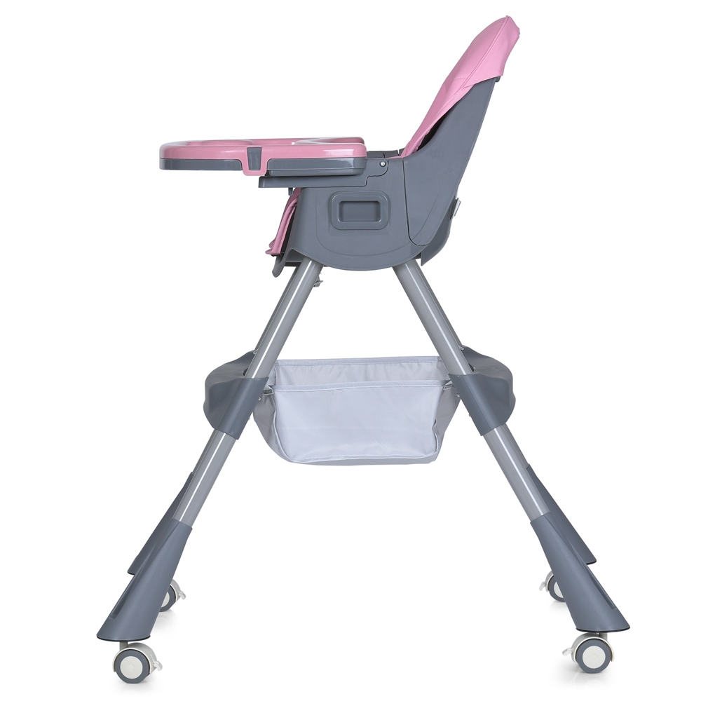 Стільчик для годування BAMBI M 5722 Lilac, регульований, знімний столик, 5-точковий ремень, колеса, екошкіра